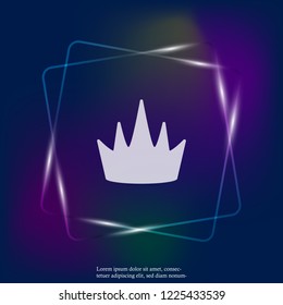 Crown vector neon light icon. The symbol of greatness. Layers grouped for easy editing illustration. For your design.
