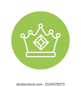 Crown vector Outline Cricle Design icon. Awards Symbol on White background EPS 10 File