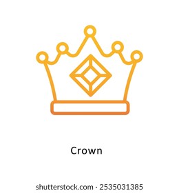 Crown vector Outline Gradient Design icon. Awards Symbol on White background EPS 10 File