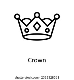 Crown Vector    outline  Icon Design illustration. Digital Marketing  Symbol on White background EPS 10 File