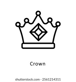Crown Vector Outline Icon. Eps 10 File