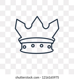 Crown vector outline icon isolated on transparent background, high quality linear Crown transparency concept can be used web and mobile