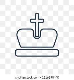 Crown vector outline icon isolated on transparent background, high quality linear Crown transparency concept can be used web and mobile