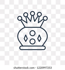 Crown vector outline icon isolated on transparent background, high quality linear Crown transparency concept can be used web and mobile