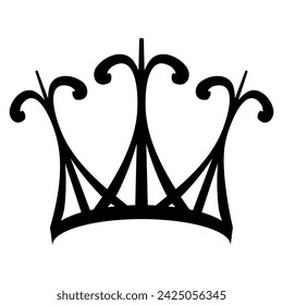 crown vector outline silhouette one color