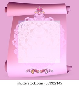 crown vector, roll coiled tube, Pattern texture background for design vector, white paper, scrolls, rolls of paper on a white background with space for text