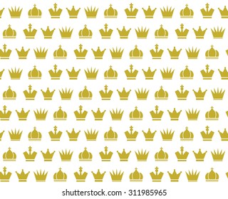 Crown vector seamless pattern