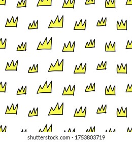 crown vector seamless pattern print