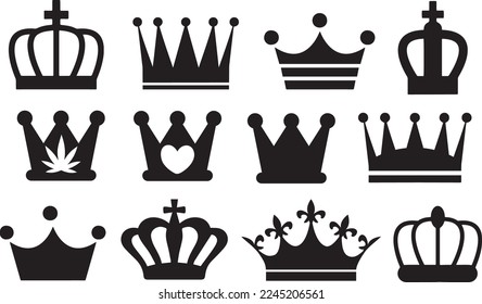 Crown Vector Set, king illustration