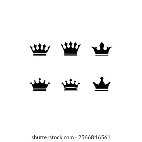 crown vector, silhouette, icon. crown icons, vector set. crown symbol set. king, princess crowns. collection of crown silhouette, vector. vector ilustration.