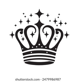 Crown vector silhouette illustration.
Royal crown black and white 