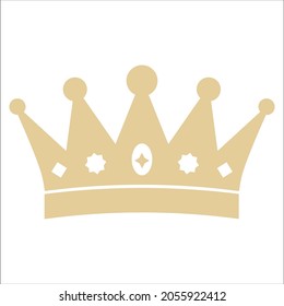 Kronvektorgrafik, einfache Illustration. Gold-Flachsymbol