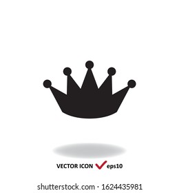 Crown vector simple sign, isolated on white