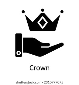 Crown Vector  Solid Icon Design illustration. User interface Symbol on White background EPS 10 File