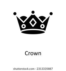 Crown Vector    Solid  Icon Design illustration. Digital Marketing  Symbol on White background EPS 10 File