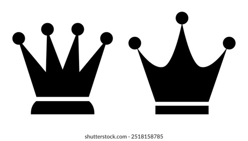 Crown vector web icon isolated on white background. Simple shape symbols of vip business client or important royal person.