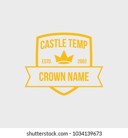Crown vintage logotype concept element royal emblem illustration luxury monogram isolated