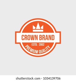 Crown vintage logotype concept element royal emblem illustration luxury monogram isolated