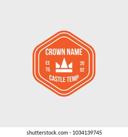 Crown vintage logotype concept element royal emblem illustration luxury monogram isolated