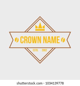 Crown vintage logotype concept element royal emblem illustration luxury monogram isolated