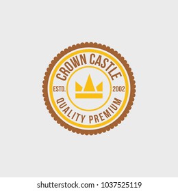 Crown vintage logotype concept vector illustration emblem abstract