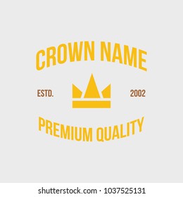 Crown vintage logotype concept vector illustration emblem abstract