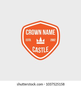 Crown vintage logotype concept vector illustration emblem abstract