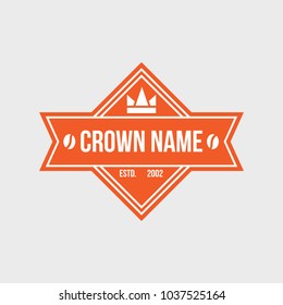 Crown vintage logotype concept vector illustration emblem abstract