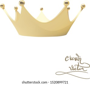 crown vintage vector illustration gold icon set