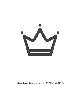 Crown, VIP line icon. linear style sign for mobile concept and web design. Royal crown outline vector icon. Symbol, logo illustration. Vector graphics