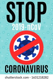 crown virus poster. stop deadly disease . vector illustration