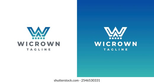 crown w letter logo vector