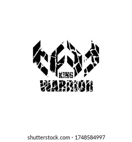 crown of warrior king logo design