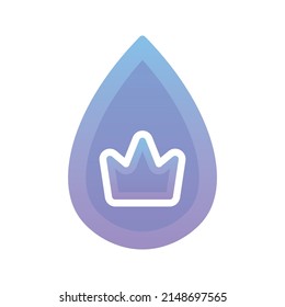 crown water gradient logo design template icon