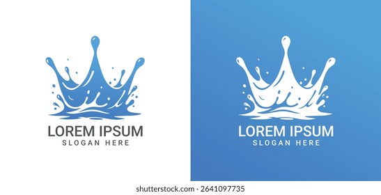 Crown water Splash Logo design