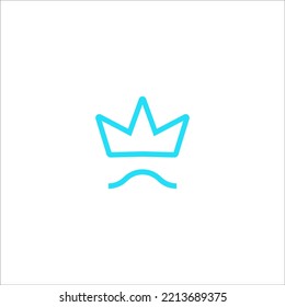 crown and waves logo design vector