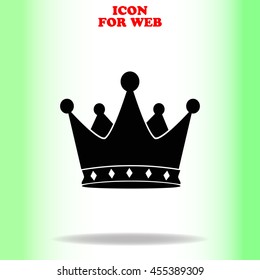 Crown web icon. Black illustration on white background