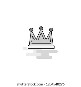 Crown Web Icon. Flat Line Filled Gray Icon Vector