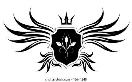 crown, wind, banner and rose