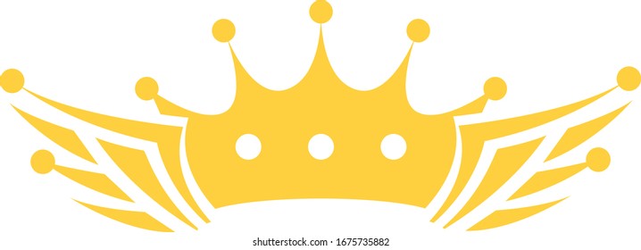 crown with wing vector design