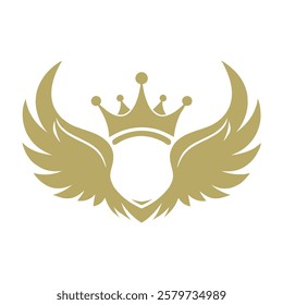 Crown with wings vector. Angel wings vector