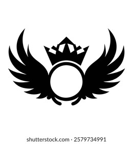 Crown with wings vector. Angel wings vector