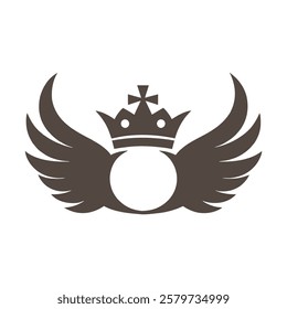 Crown with wings vector. Angel wings vector