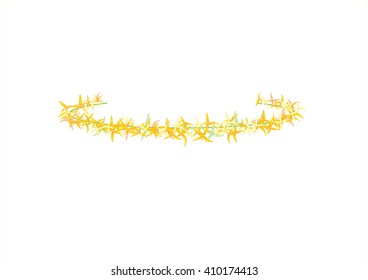 crown  yellow flowers side way isolated illustration