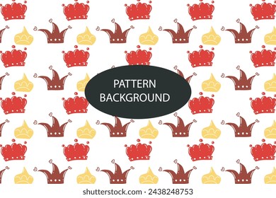 crown yellow popular pattern background. an be used for wallpaper, pattern fills, web page background, surface textures. Vector Illustration.