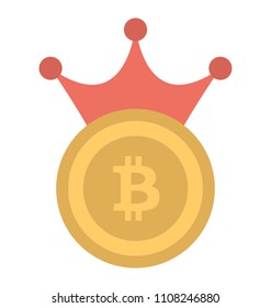 Crowned bitcoin shows king bitcoin
