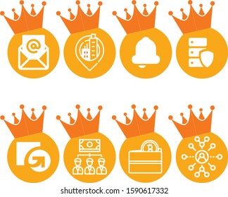 Crowned Crypto Currency Icon Set