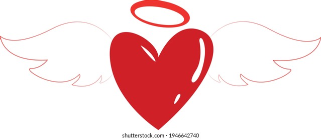 crowned flying heart vector (ai 2021 ver.)