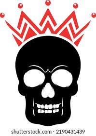 Crowned king skull symbol design