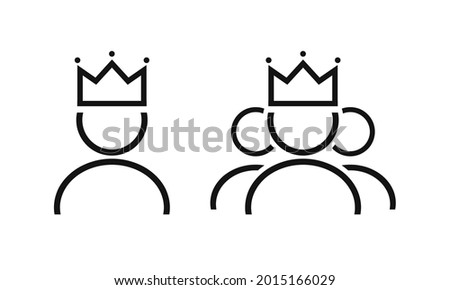 Crowned king user icon. VIP customer profile icon. Admin privileged avatar. Illustration vector